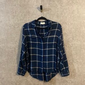 Jak&Rae Blue Metallic Plaid Button Down